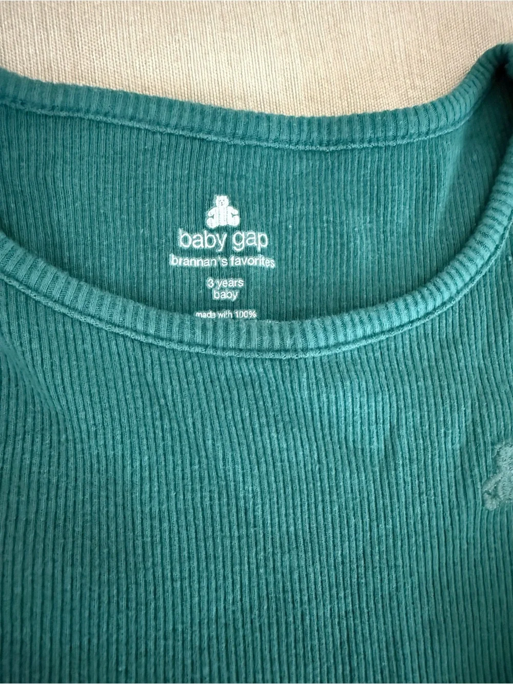 Baby Gap Green Ribbed Long-sleeve Dress